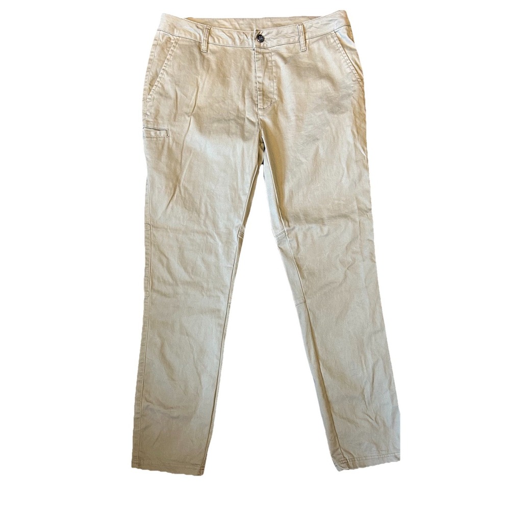 BYLT Pants Sz 34 Beige Cotton Spandex Stretch Chino Golf Outdoors Casual 34x31.5
